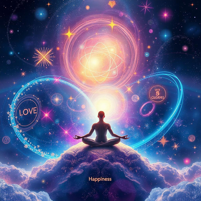 Advanced quantum meditation states showing deep consciousness expansion and energy body illumination