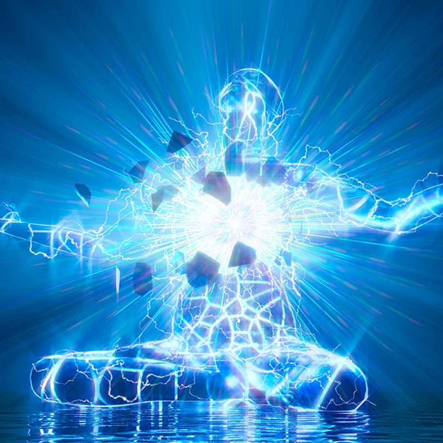 Heart-brain coherence meditation technique with chakra energy centers aligned during quantum meditation practice